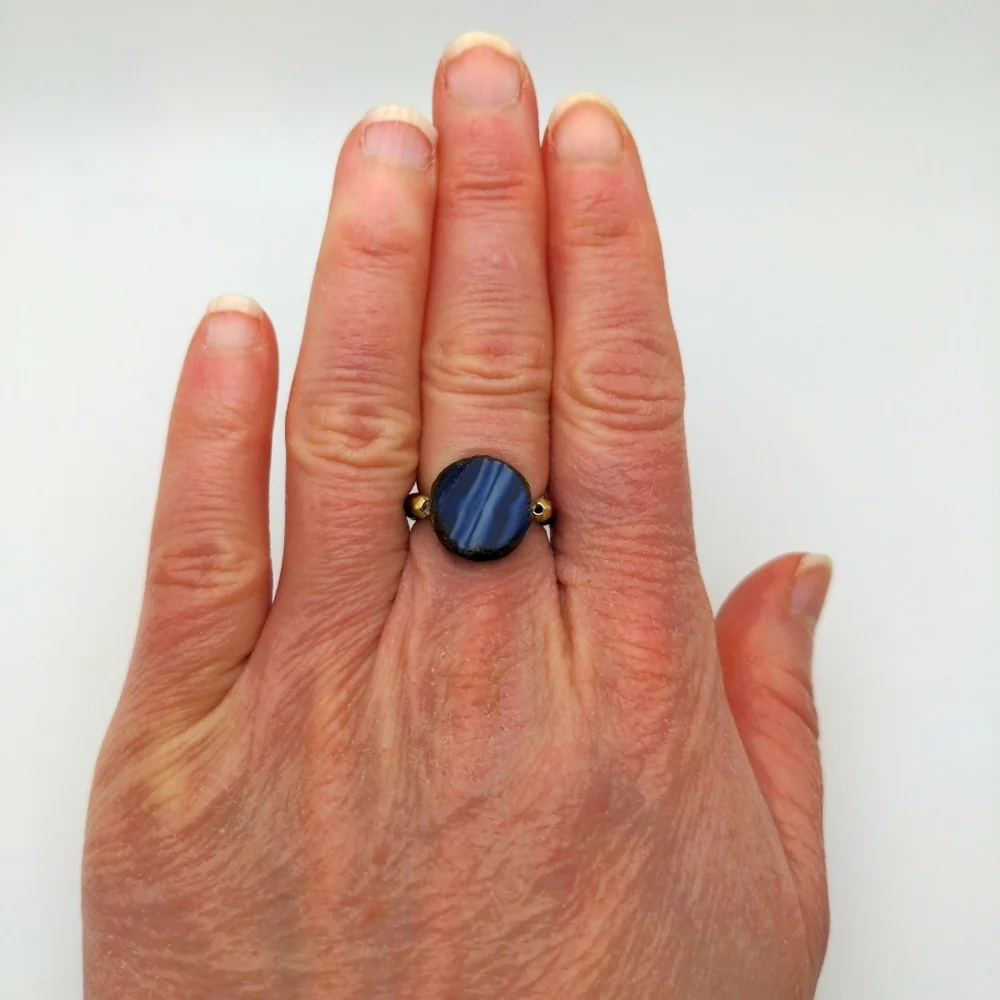 Sapphire Blue Medallion Ring